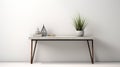 Zen Minimalism: Table With Plants And White Wall