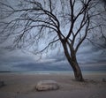 Zen nightfall at the beach, Oshawa Oh Canada Royalty Free Stock Photo