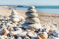 Zen pabbles stones on the beach Royalty Free Stock Photo