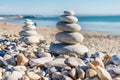 Zen pabbles stones on the beach Royalty Free Stock Photo