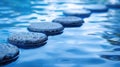 Zen Path: Blue Water Step Stones