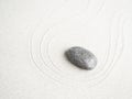 Zen Pattern Background Zen Garden Japanese on Sand Line Circle with Stone Pebble, Abstract Wave Round White Beach Spa white Rock Royalty Free Stock Photo