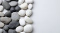 Zen pattern of smooth grey and white river stones background Royalty Free Stock Photo