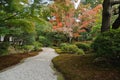 Zen peaceful passage in Japanese garden in Autumn Royalty Free Stock Photo