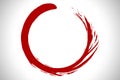 Zen Red Blood Circle Art Brush Stroke Vector Royalty Free Stock Photo