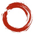 Zen Red Blood Shed Brush Circle  Stroke Vector Art Painting Logo Royalty Free Stock Photo