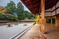 Zen Rock Garden in Ryoanji Temple Royalty Free Stock Photo