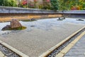 Zen Rock Garden in Ryoanji Temple in Kyoto Royalty Free Stock Photo