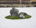 Zen Rock Garden in Ryoanji Temple, Kyoto, Japan Royalty Free Stock Photo