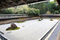 Zen Rock Garden in Ryoanji Temple Royalty Free Stock Photo