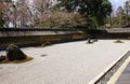 Zen Rock Garden in Ryoanji Temple in the spring, Kyoto, Japan Royalty Free Stock Photo