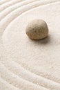 Zen sand and stone garden with raked curved lines. Simplicity, c Royalty Free Stock Photo