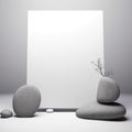 Zen simplicity on a blank white screen Royalty Free Stock Photo