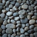 Zen simplicity rounded grey river rocks close up with natural balance