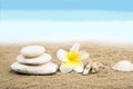 Zen and spa concept on the beach Royalty Free Stock Photo