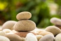 Zen stacked stones on nature background Royalty Free Stock Photo