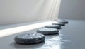 Zen Stepping Stones on a Path of Light Royalty Free Stock Photo