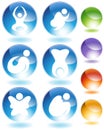 Zen Stick Figure Crystal Icon Set Royalty Free Stock Photo