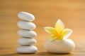 Zen stone and aromatic soap bar Royalty Free Stock Photo