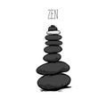 Zen stone balance with the text, peaceful concept