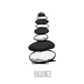 Zen stone balance with the text, peaceful concept