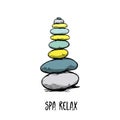 Zen stone balance with the text, peaceful concept Royalty Free Stock Photo