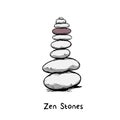 Zen stone balance with the text, peaceful concept Royalty Free Stock Photo