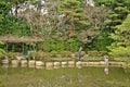 Zen stone path in a pone near Heian Shrine. Royalty Free Stock Photo