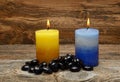 Zen stones and aromatic candles Royalty Free Stock Photo