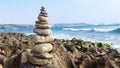 Zen stones on beach for perfect meditation