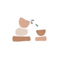 Zen stones flat vector illustration. Creative geometric shape pebble