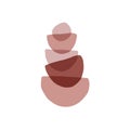 Zen stones flat vector illustration. Creative geometric shape pebble pyramid