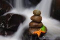 Zen stones with flower Royalty Free Stock Photo