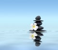 Zen stones with frangipani Royalty Free Stock Photo