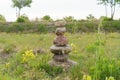 Zen stones on the grass in the field Royalty Free Stock Photo