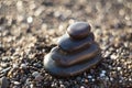 Zen stones on gravel, symbol of buddhism Royalty Free Stock Photo