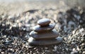 Zen stones on gravel, symbol of buddhism Royalty Free Stock Photo