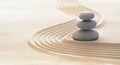 Zen Stones With Lines On Sand - Spa Therapy - Purity harmony Royalty Free Stock Photo