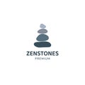 Zen stones logo template vector illustration. Balance rocks logotype concept. Smooth pebble signs set for spa, wellness Royalty Free Stock Photo