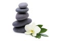 Zen stones with orchids flower. spa background Royalty Free Stock Photo