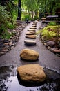 zen stones in a peaceful garden setting Royalty Free Stock Photo