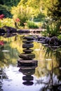 zen stones in a peaceful garden setting Royalty Free Stock Photo