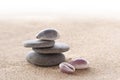 Zen stones, sand and seashells