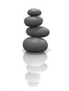 Zen stones stacked, balanced & isolated
