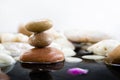 Zen Stones stacked with water reflection Royalty Free Stock Photo