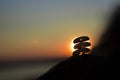Zen stones sunrise Royalty Free Stock Photo