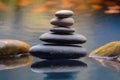 zen stones on the water, beautiful realistic picture. Royalty Free Stock Photo