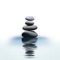 Zen stones in water. Zen concept. Harmony and meditation. Zen stones. created with Generative AI technology Royalty Free Stock Photo