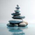 Zen stones in water. Zen concept. Harmony and meditation. Zen stones. created with Generative AI technology Royalty Free Stock Photo