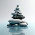 Zen stones in water. Zen concept. Harmony and meditation. Zen stones. created with Generative AI technology Royalty Free Stock Photo